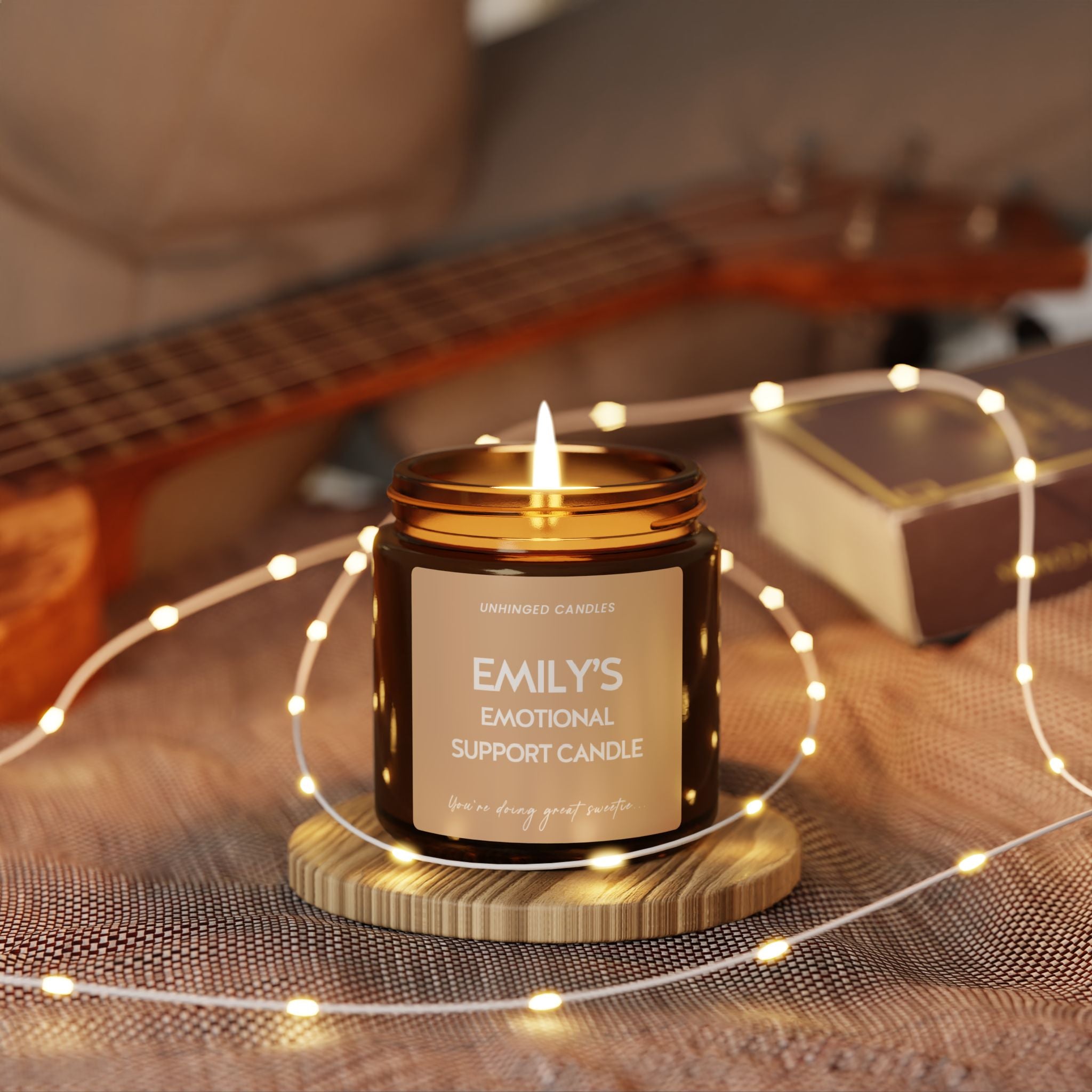 Personalized Emotional Support Candle - Beige