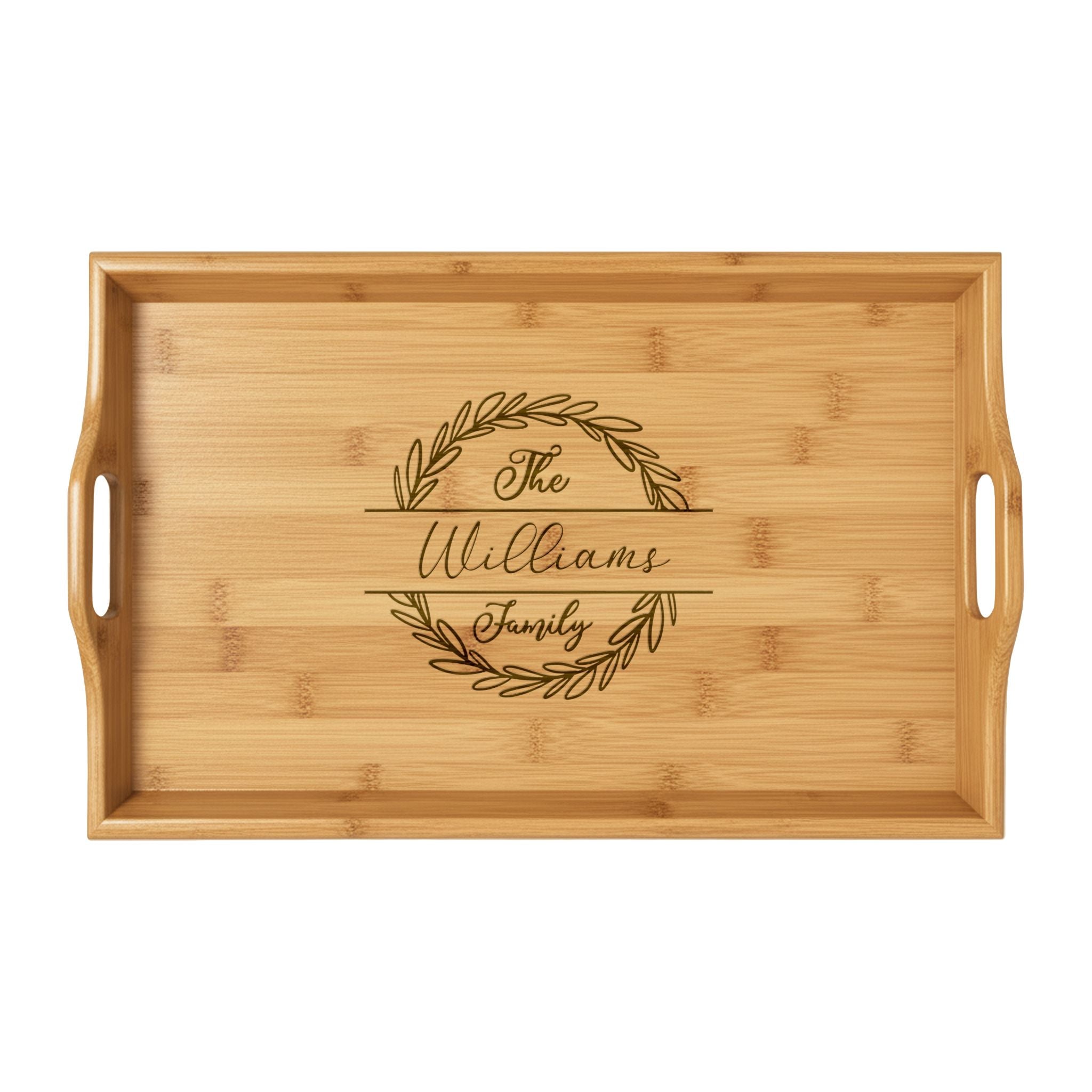 Personalized Bamboo Serving Tray - B