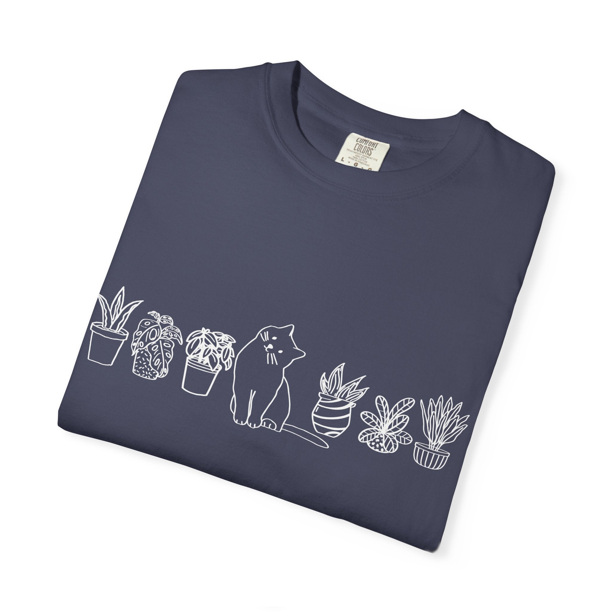 Cats & Plants Unisex Garment-Dyed T-shirt 1