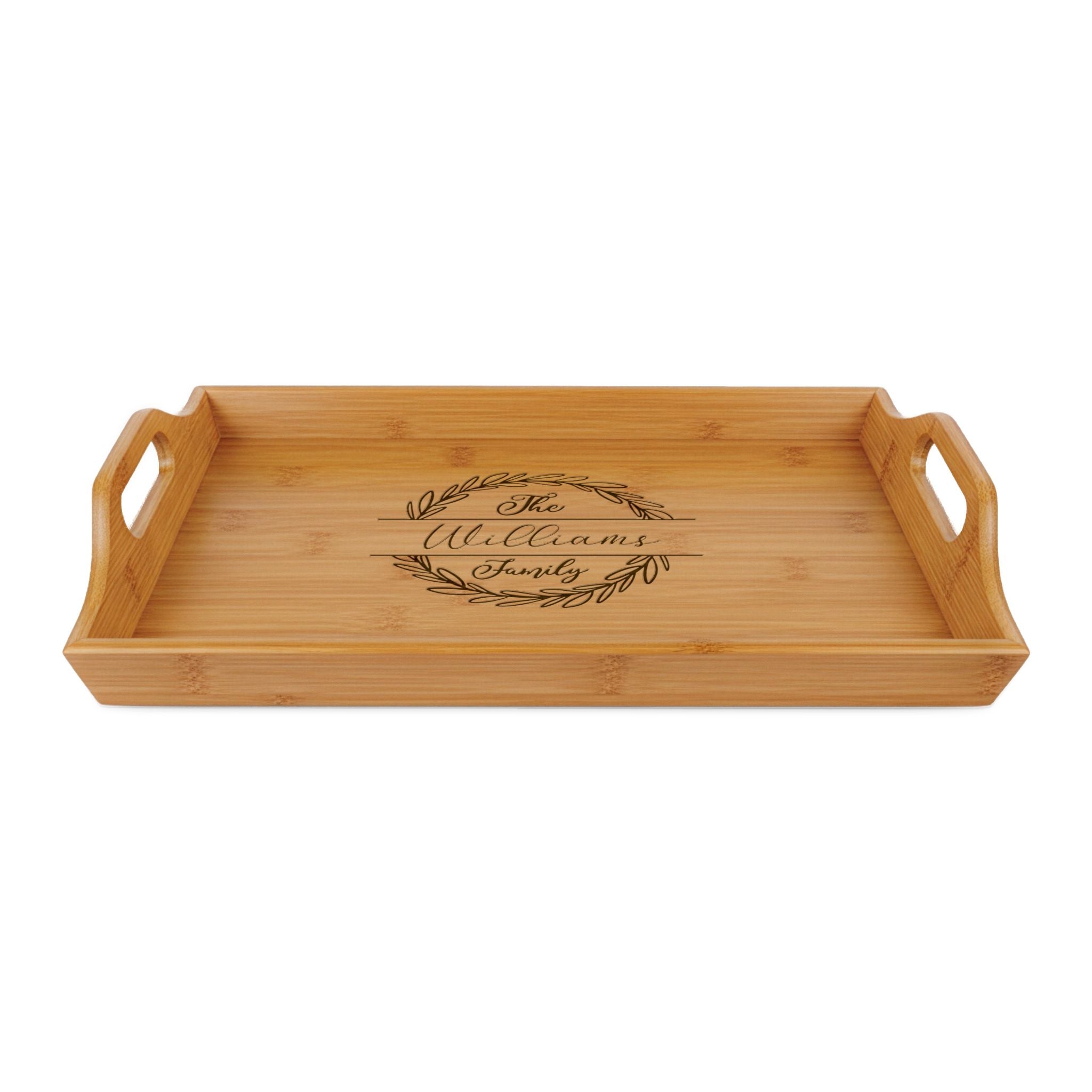 Personalized Bamboo Serving Tray - B