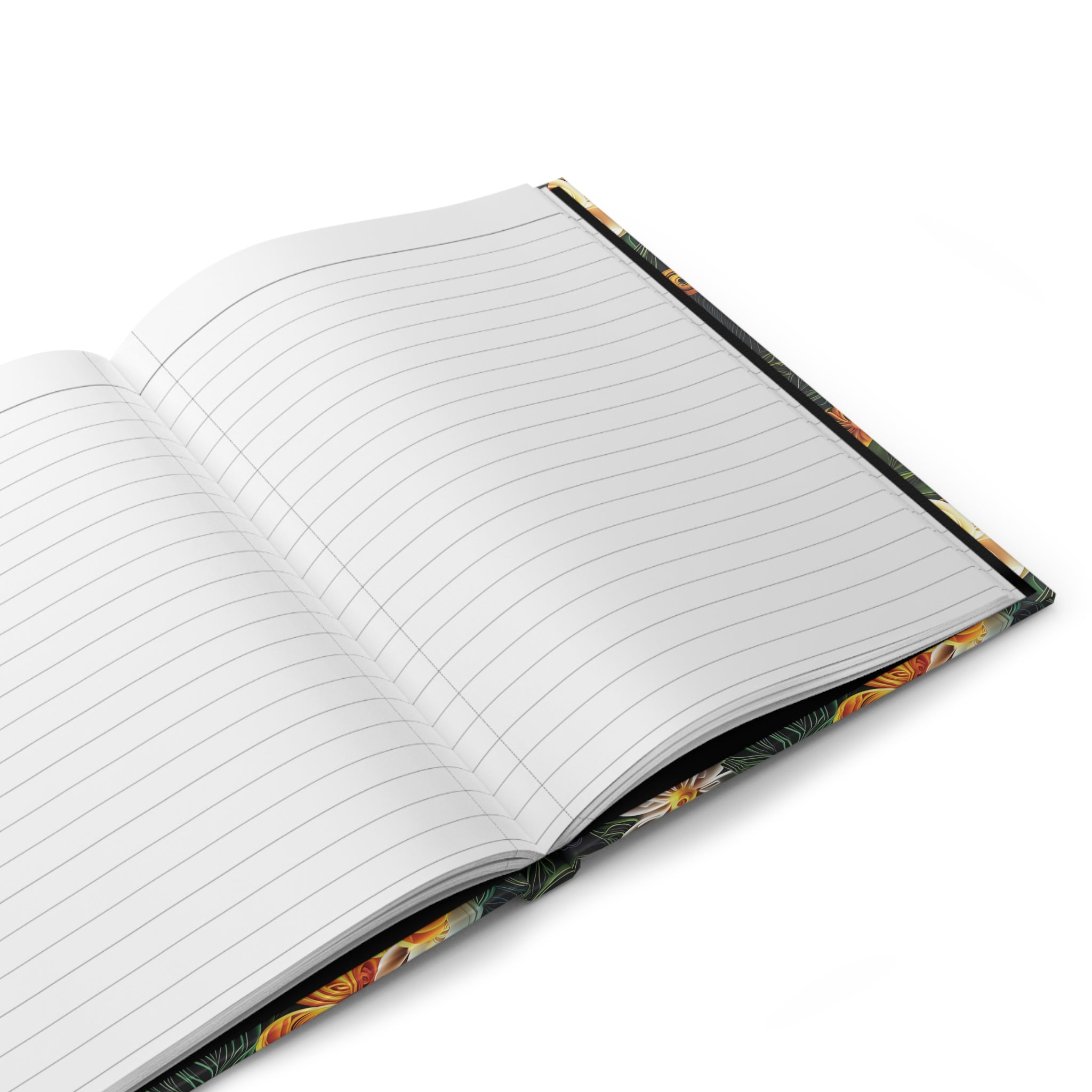 Green Yellow Floral Hardcover Journal 2