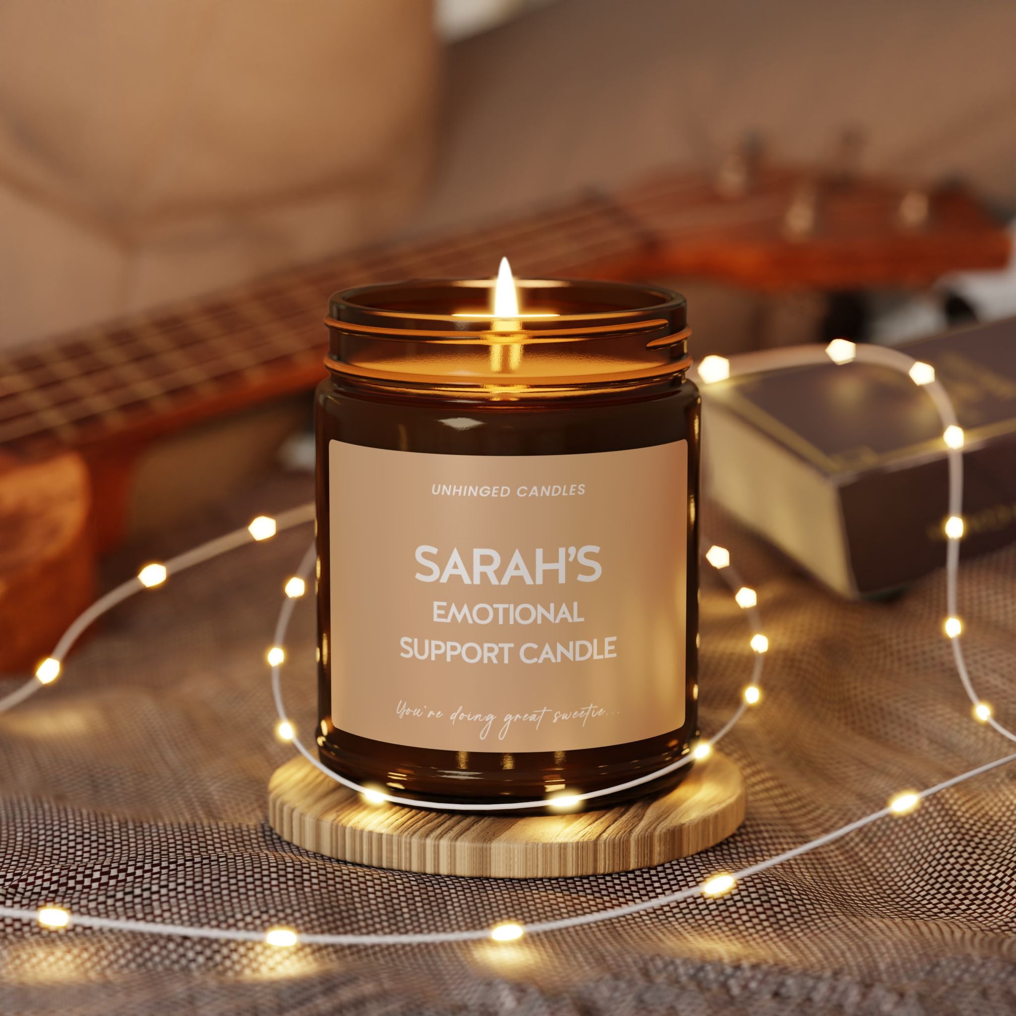 Personalized Emotional Support Candle - Beige