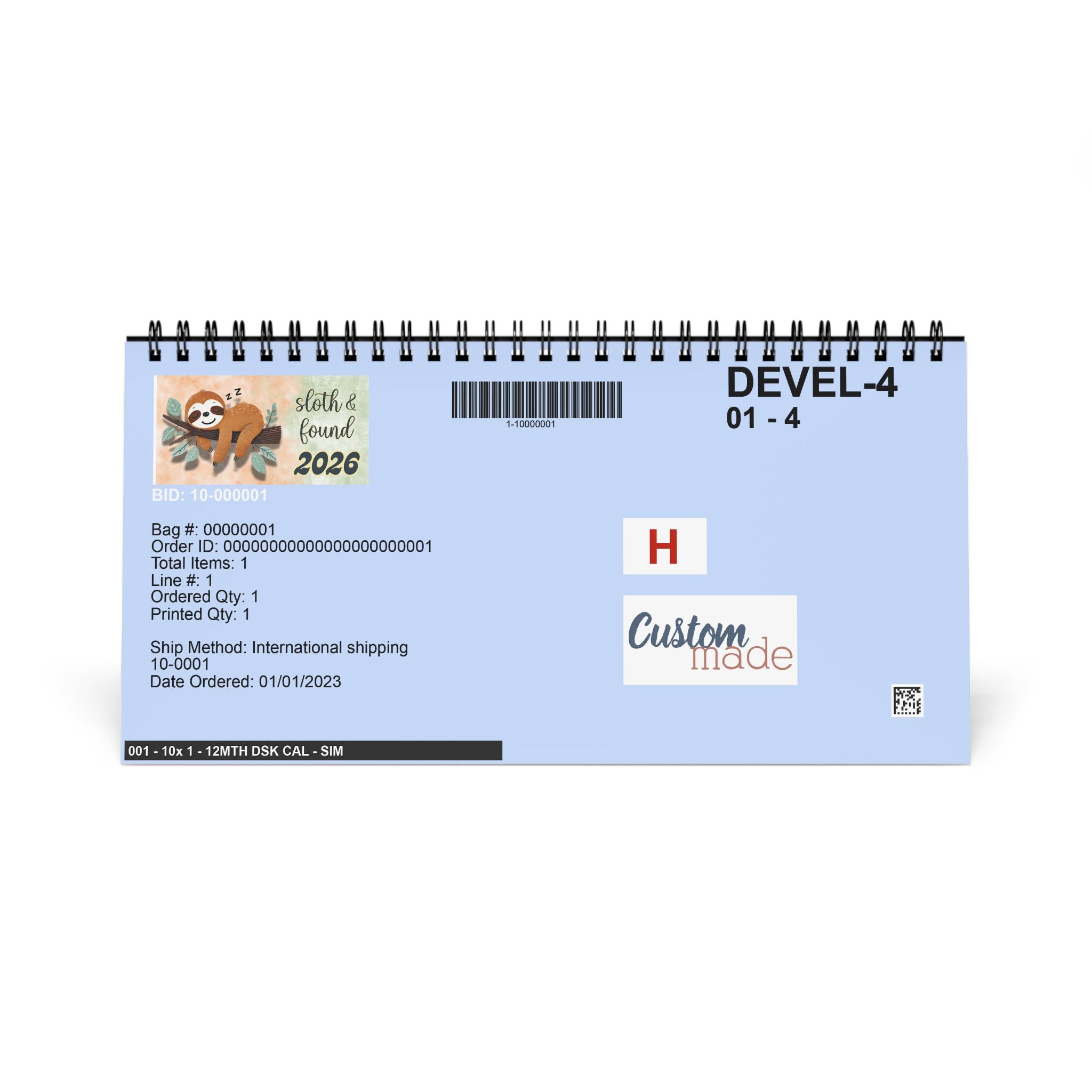 Sloth Desk Calendar 2026 - 2