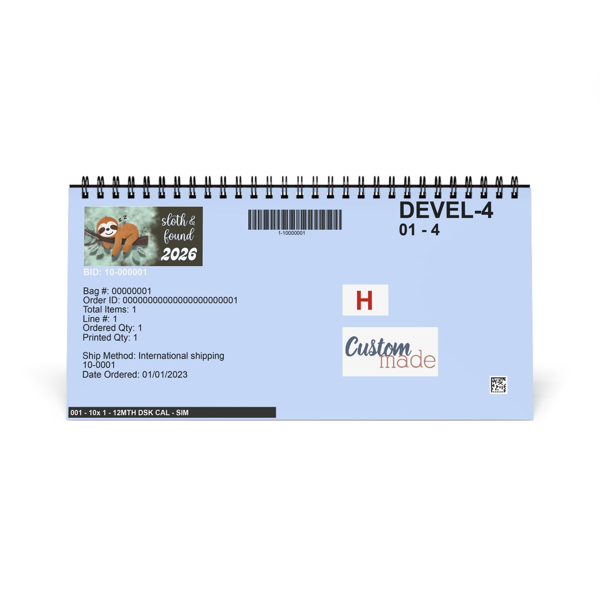 Sloth Desk Calendar 2026 - 1