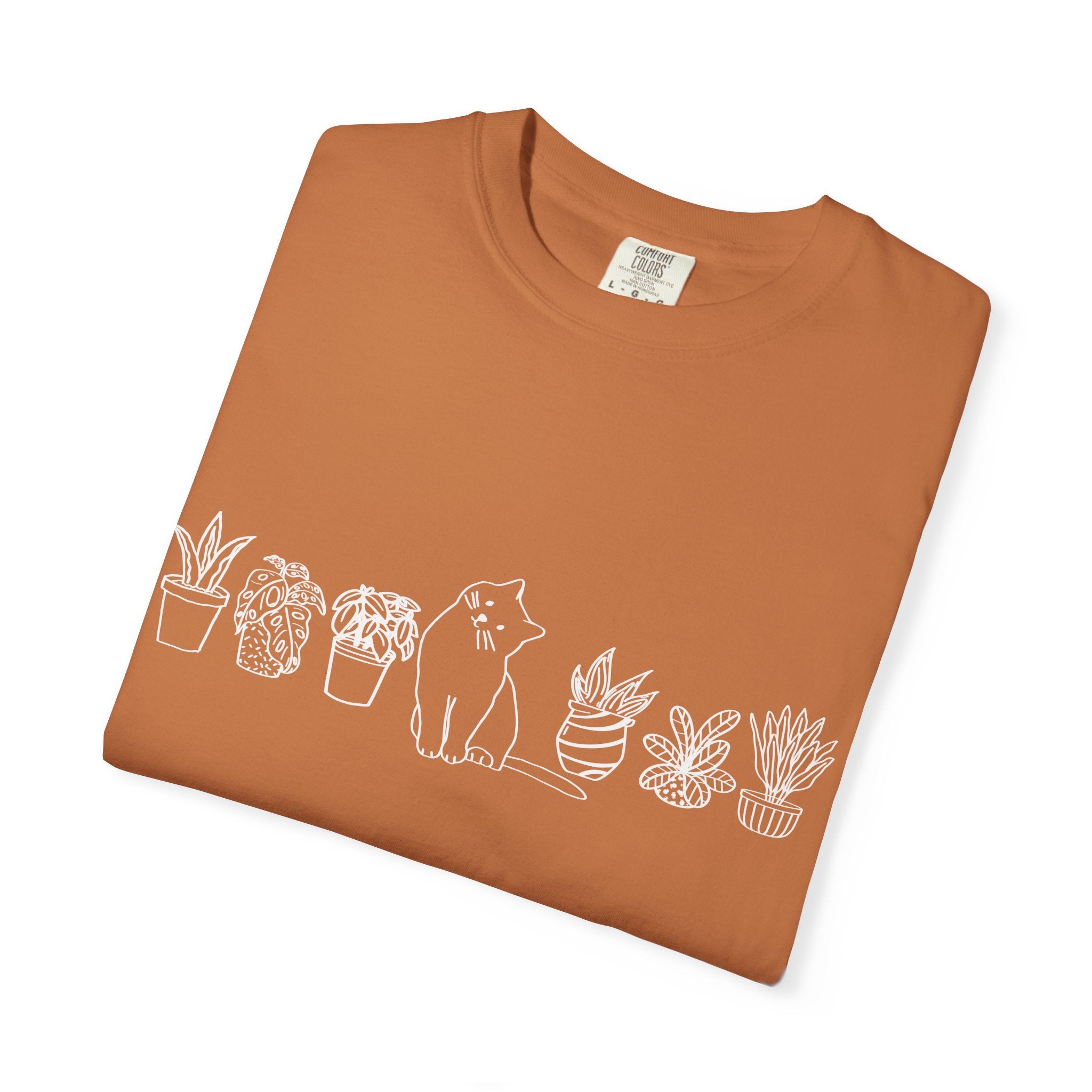 Cats & Plants Unisex Garment-Dyed T-shirt 1
