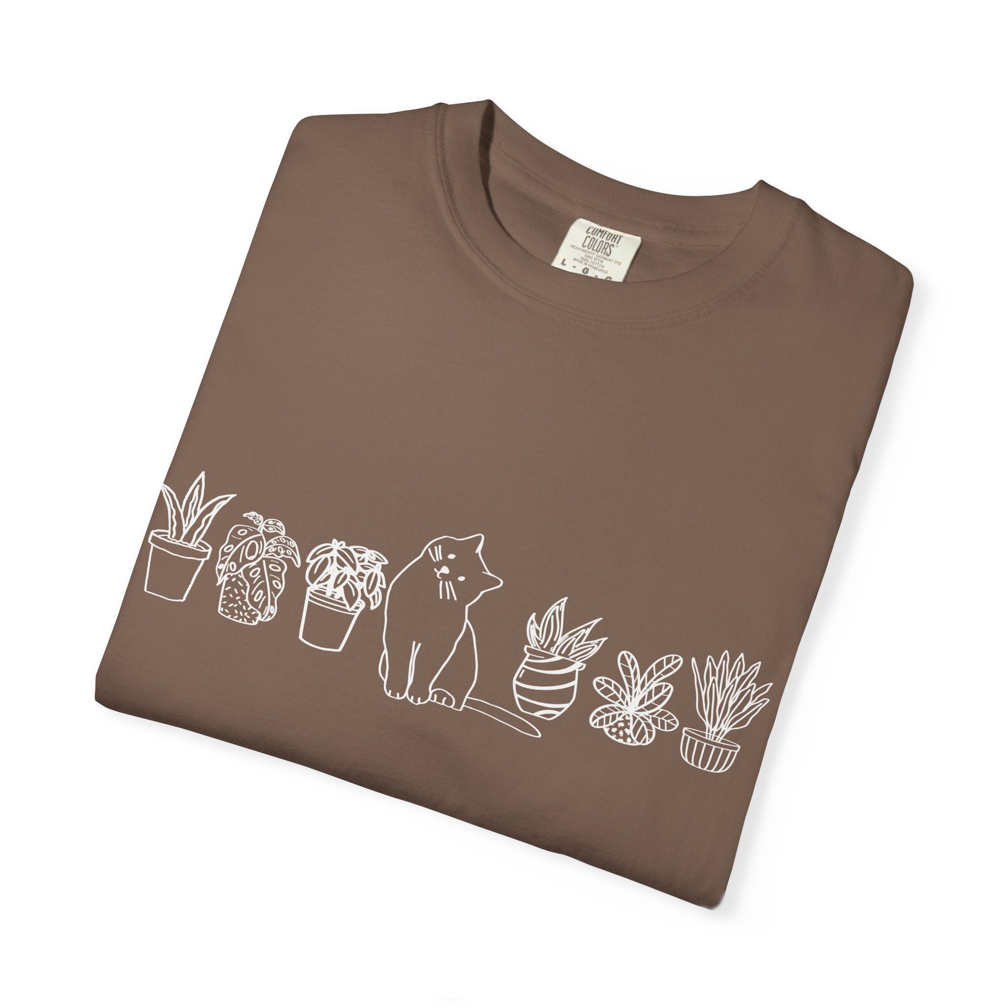Cats & Plants Unisex Garment-Dyed T-shirt 1