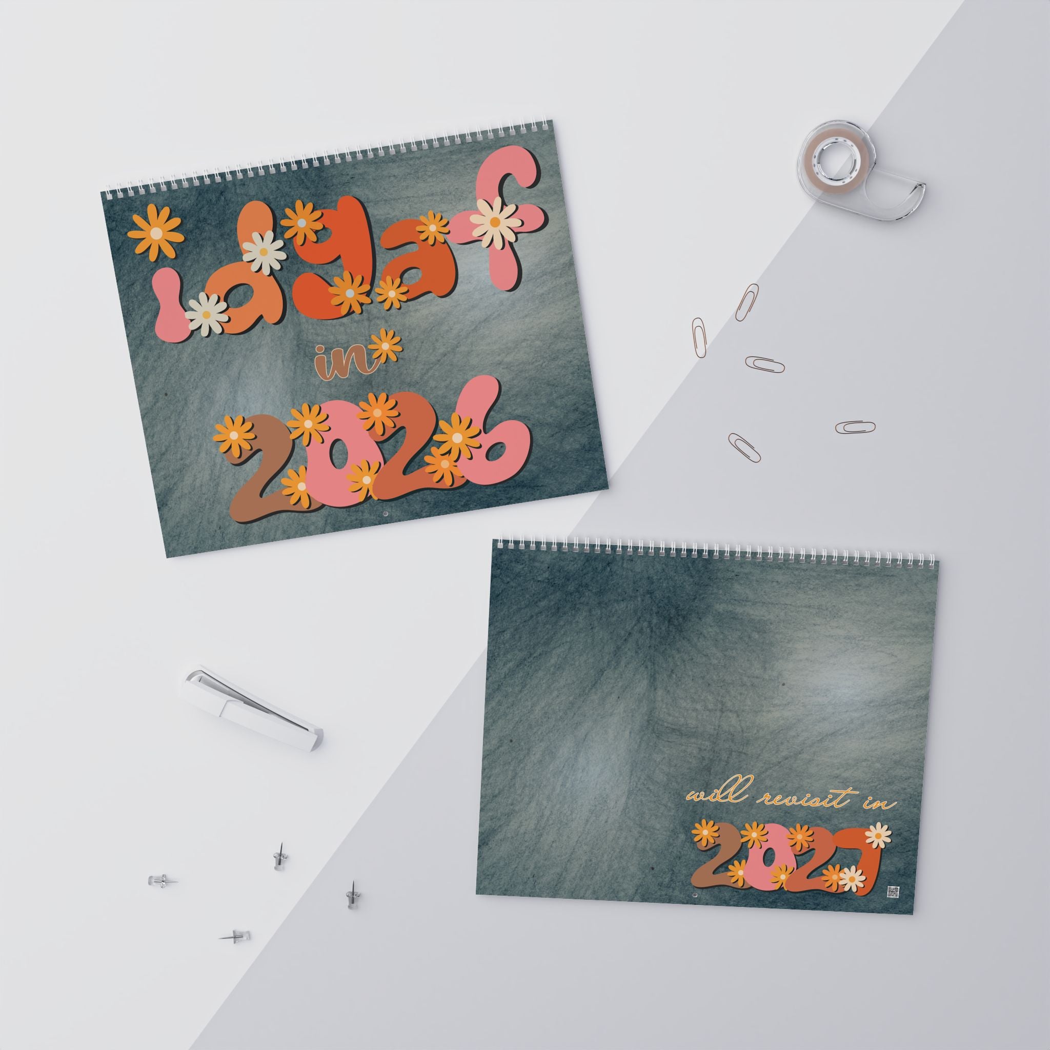 IDGAF 2026 Wall Calendar - Grey Slate
