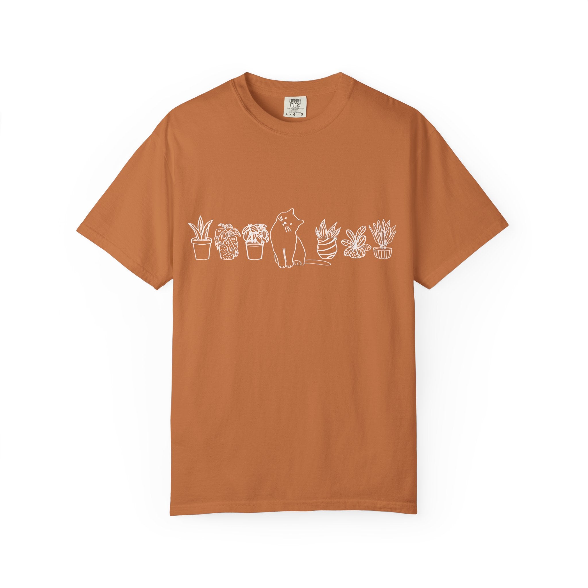Cats & Plants Unisex Garment-Dyed T-shirt 1