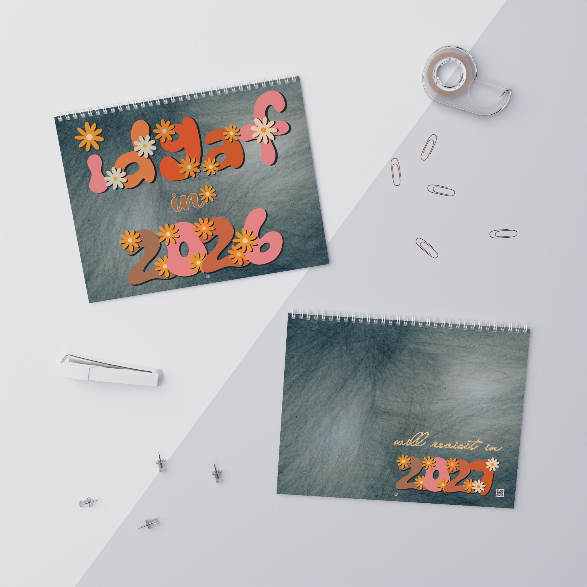 IDGAF 2026 Wall Calendar - Grey Slate