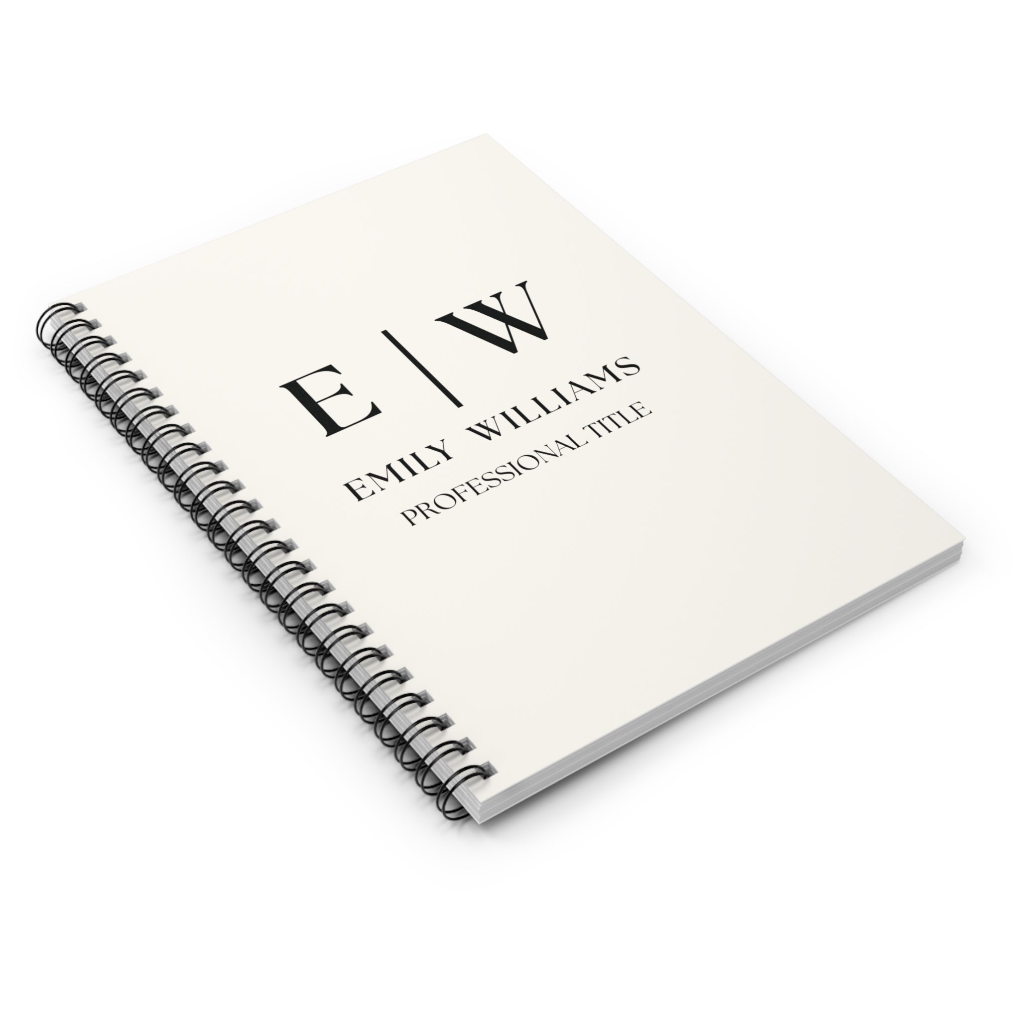 Personalized Business Spiral Notebook - White