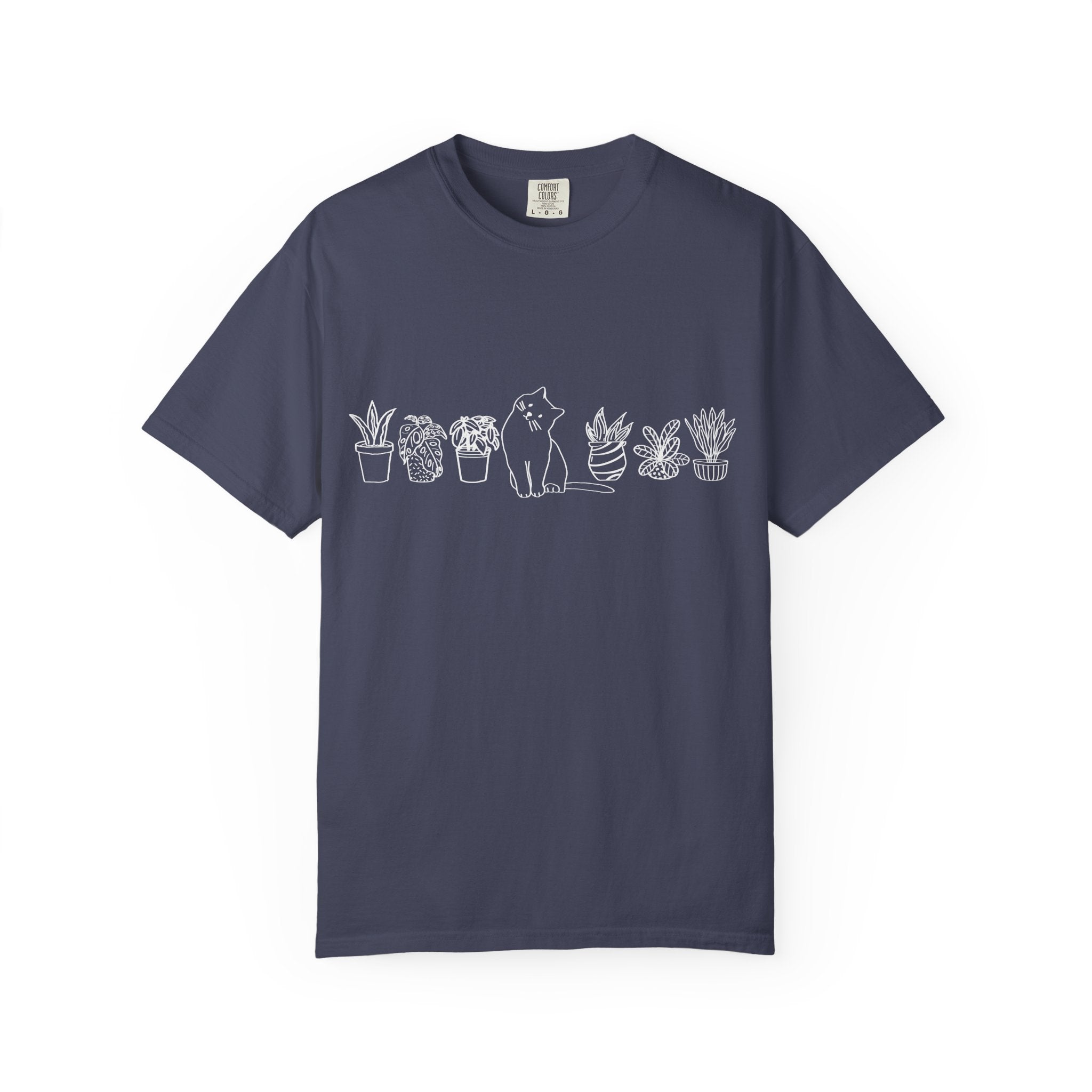 Cats & Plants Unisex Garment-Dyed T-shirt 1