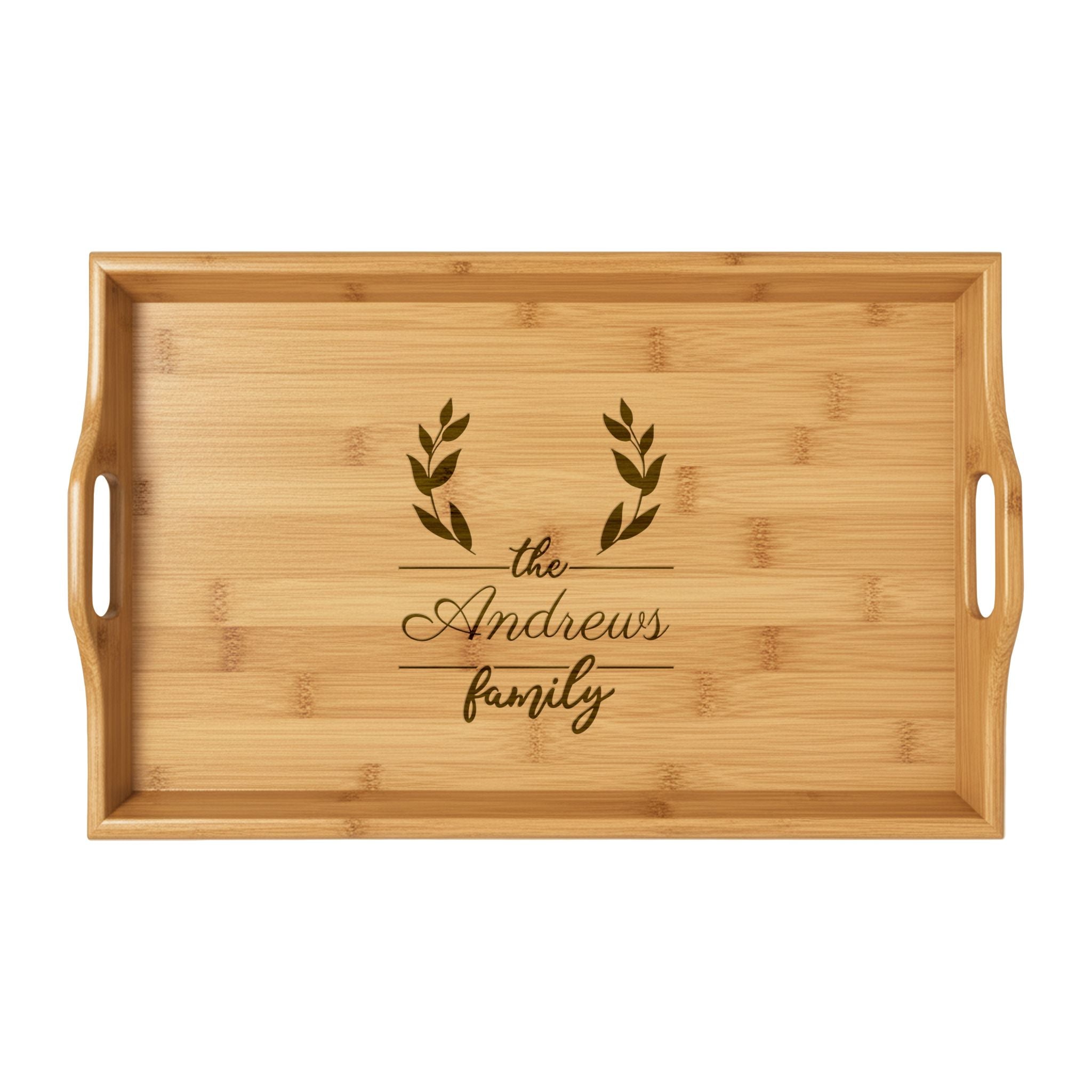 Personalized Bamboo Serving Tray - D