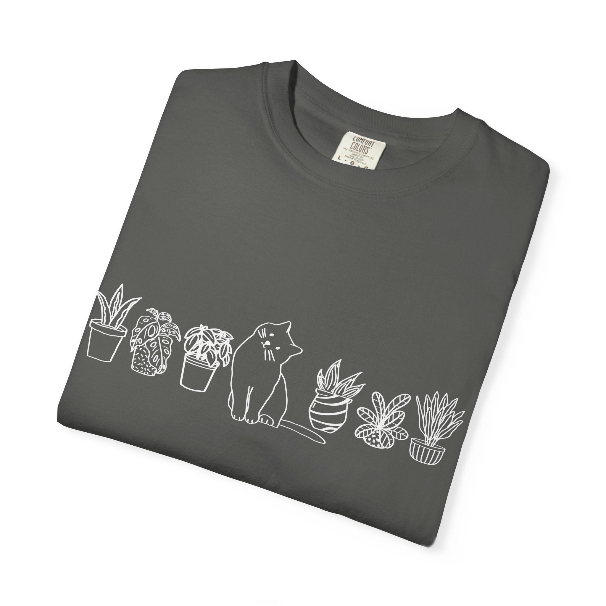 Cats & Plants Unisex Garment-Dyed T-shirt 1